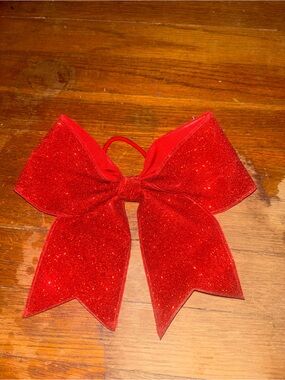 Red Glitter Cheer Bow